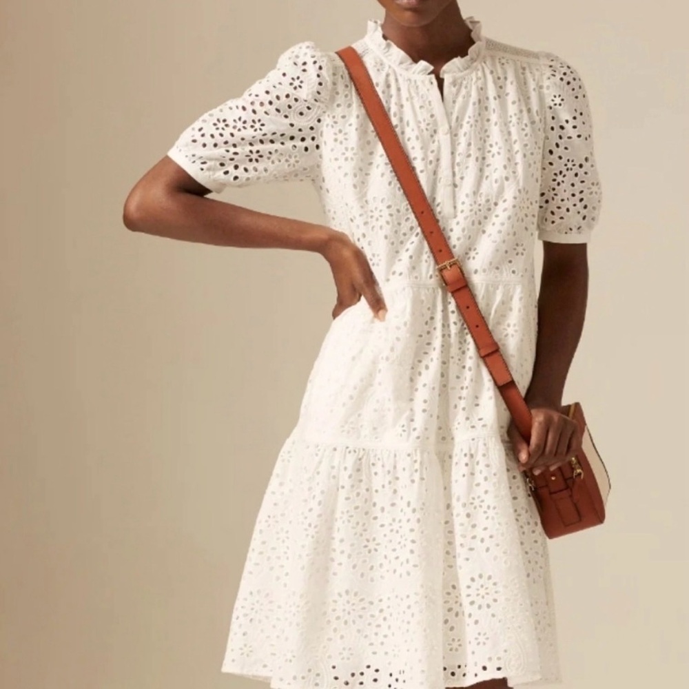 ME+EM White Eyelet Button-Down Dress